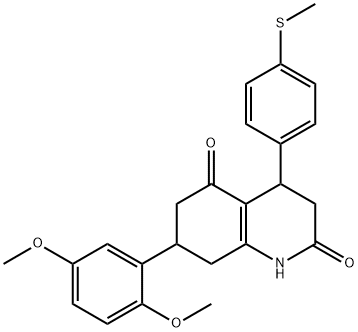 7-(2,5-dimethoxyphenyl)-4-(4-methylsulfanylphenyl)-1,3,4,6,7,8-hexahydroquinoline-2,5-dione 구조식 이미지