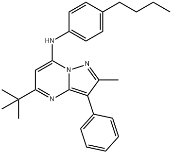 5-tert-butyl-N-(4-butylphenyl)-2-methyl-3-phenylpyrazolo[1,5-a]pyrimidin-7-amine 구조식 이미지