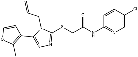 N-(5-chloropyridin-2-yl)-2-[[5-(2-methylfuran-3-yl)-4-prop-2-enyl-1,2,4-triazol-3-yl]sulfanyl]acetamide Structure