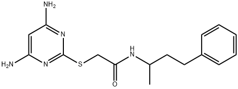 2-(4,6-diaminopyrimidin-2-yl)sulfanyl-N-(4-phenylbutan-2-yl)acetamide Structure