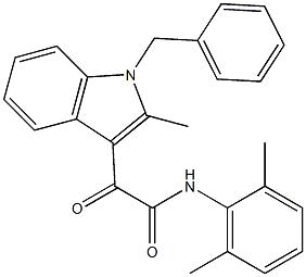 2-(1-benzyl-2-methylindol-3-yl)-N-(2,6-dimethylphenyl)-2-oxoacetamide 구조식 이미지
