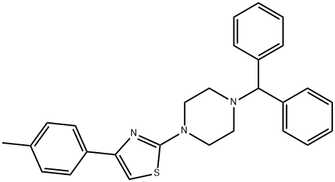 2-(4-benzhydrylpiperazin-1-yl)-4-(4-methylphenyl)-1,3-thiazole 구조식 이미지