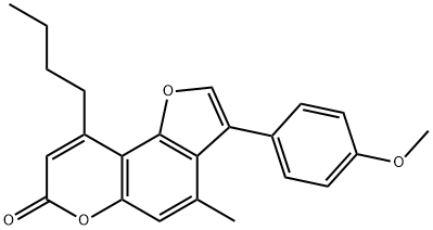 9-butyl-3-(4-methoxyphenyl)-4-methylfuro[2,3-f]chromen-7-one 구조식 이미지