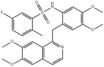 N-[2-[(6,7-dimethoxyisoquinolin-1-yl)methyl]-4,5-dimethoxyphenyl]-5-fluoro-2-methylbenzenesulfonamide Structure