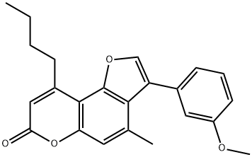 9-butyl-3-(3-methoxyphenyl)-4-methylfuro[2,3-f]chromen-7-one 구조식 이미지