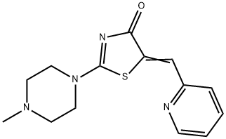 (5E)-2-(4-methylpiperazin-1-yl)-5-(pyridin-2-ylmethylidene)-1,3-thiazol-4-one 구조식 이미지