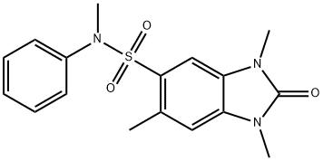 N,1,3,6-tetramethyl-2-oxo-N-phenylbenzimidazole-5-sulfonamide 구조식 이미지