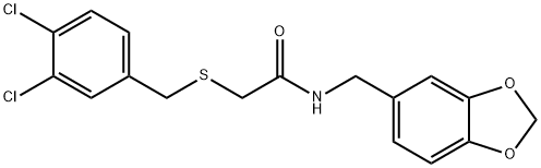 N-(1,3-benzodioxol-5-ylmethyl)-2-[(3,4-dichlorophenyl)methylsulfanyl]acetamide Structure