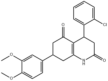 4-(2-chlorophenyl)-7-(3,4-dimethoxyphenyl)-1,3,4,6,7,8-hexahydroquinoline-2,5-dione 구조식 이미지