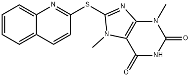 3,7-dimethyl-8-quinolin-2-ylsulfanylpurine-2,6-dione Structure