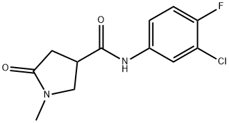 N-(3-chloro-4-fluorophenyl)-1-methyl-5-oxopyrrolidine-3-carboxamide 구조식 이미지