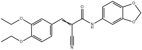 (Z)-N-(1,3-benzodioxol-5-yl)-2-cyano-3-(3,4-diethoxyphenyl)prop-2-enamide Structure