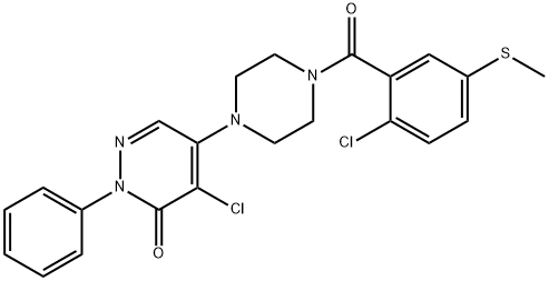 4-chloro-5-[4-(2-chloro-5-methylsulfanylbenzoyl)piperazin-1-yl]-2-phenylpyridazin-3-one 구조식 이미지