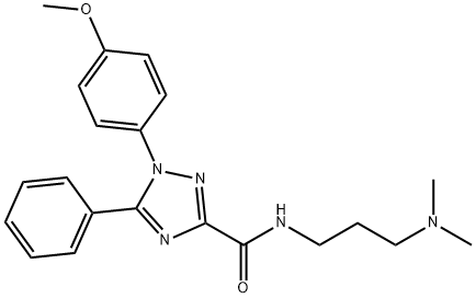 N-[3-(dimethylamino)propyl]-1-(4-methoxyphenyl)-5-phenyl-1,2,4-triazole-3-carboxamide 구조식 이미지