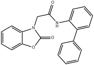 2-(2-oxo-1,3-benzoxazol-3-yl)-N-(2-phenylphenyl)acetamide 구조식 이미지