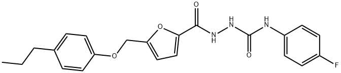 1-(4-fluorophenyl)-3-[[5-[(4-propylphenoxy)methyl]furan-2-carbonyl]amino]urea 구조식 이미지
