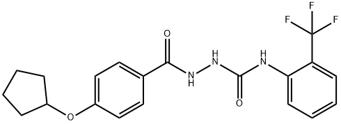 1-[(4-cyclopentyloxybenzoyl)amino]-3-[2-(trifluoromethyl)phenyl]urea 구조식 이미지