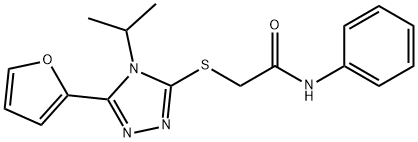 2-[[5-(furan-2-yl)-4-propan-2-yl-1,2,4-triazol-3-yl]sulfanyl]-N-phenylacetamide 구조식 이미지