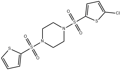 1-(5-chlorothiophen-2-yl)sulfonyl-4-thiophen-2-ylsulfonylpiperazine 구조식 이미지