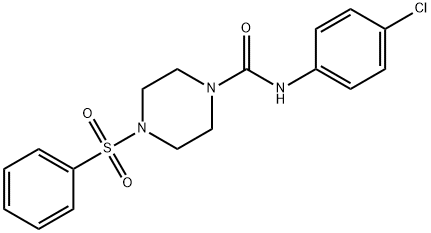 4-(benzenesulfonyl)-N-(4-chlorophenyl)piperazine-1-carboxamide 구조식 이미지