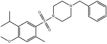 1-benzyl-4-(4-methoxy-2-methyl-5-propan-2-ylphenyl)sulfonylpiperazine 구조식 이미지