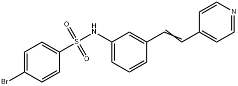 4-bromo-N-[3-[(E)-2-pyridin-4-ylethenyl]phenyl]benzenesulfonamide 구조식 이미지