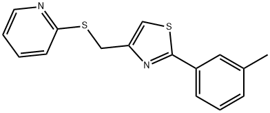 2-(3-methylphenyl)-4-(pyridin-2-ylsulfanylmethyl)-1,3-thiazole 구조식 이미지