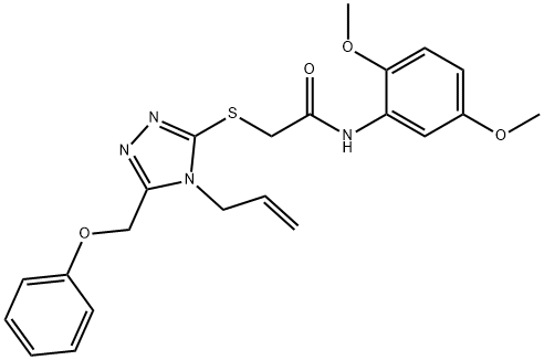 N-(2,5-dimethoxyphenyl)-2-[[5-(phenoxymethyl)-4-prop-2-enyl-1,2,4-triazol-3-yl]sulfanyl]acetamide Structure