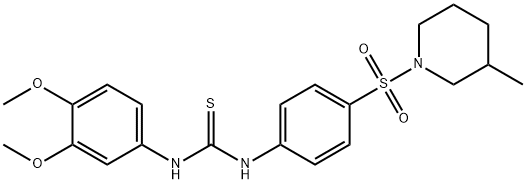 1-(3,4-dimethoxyphenyl)-3-[4-(3-methylpiperidin-1-yl)sulfonylphenyl]thiourea 구조식 이미지