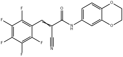 (E)-2-cyano-N-(2,3-dihydro-1,4-benzodioxin-6-yl)-3-(2,3,4,5,6-pentafluorophenyl)prop-2-enamide Structure
