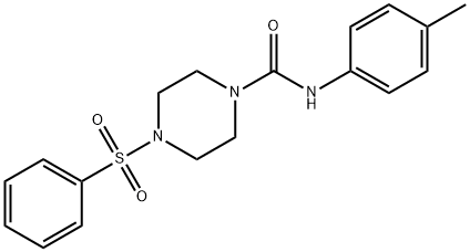 4-(benzenesulfonyl)-N-(4-methylphenyl)piperazine-1-carboxamide 구조식 이미지