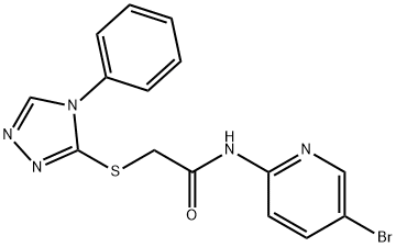 N-(5-bromopyridin-2-yl)-2-[(4-phenyl-1,2,4-triazol-3-yl)sulfanyl]acetamide 구조식 이미지