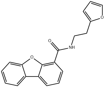 N-[2-(furan-2-yl)ethyl]dibenzofuran-4-carboxamide 구조식 이미지