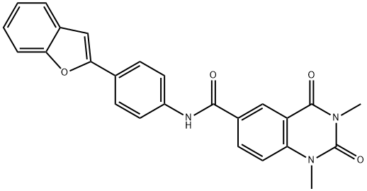 N-[4-(1-benzofuran-2-yl)phenyl]-1,3-dimethyl-2,4-dioxoquinazoline-6-carboxamide 구조식 이미지