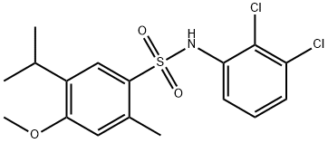 N-(2,3-dichlorophenyl)-4-methoxy-2-methyl-5-propan-2-ylbenzenesulfonamide 구조식 이미지