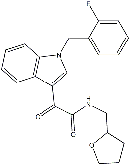 2-[1-[(2-fluorophenyl)methyl]indol-3-yl]-2-oxo-N-(oxolan-2-ylmethyl)acetamide 구조식 이미지