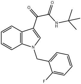 N-tert-butyl-2-[1-[(2-fluorophenyl)methyl]indol-3-yl]-2-oxoacetamide 구조식 이미지