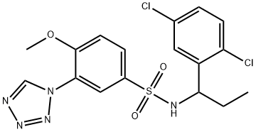 N-[1-(2,5-dichlorophenyl)propyl]-4-methoxy-3-(tetrazol-1-yl)benzenesulfonamide Structure