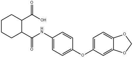 2-[[4-(1,3-benzodioxol-5-yloxy)phenyl]carbamoyl]cyclohexane-1-carboxylic acid 구조식 이미지