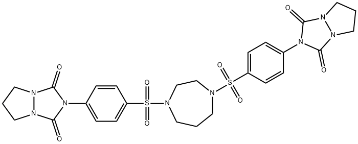 2-[4-[[4-[4-(1,3-dioxo-6,7-dihydro-5H-pyrazolo[1,2-a][1,2,4]triazol-2-yl)phenyl]sulfonyl-1,4-diazepan-1-yl]sulfonyl]phenyl]-6,7-dihydro-5H-pyrazolo[1,2-a][1,2,4]triazole-1,3-dione 구조식 이미지