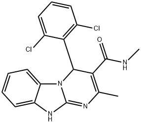 4-(2,6-dichlorophenyl)-N,2-dimethyl-1,4-dihydropyrimido[1,2-a]benzimidazole-3-carboxamide 구조식 이미지
