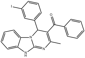 [4-(3-iodophenyl)-2-methyl-1,4-dihydropyrimido[1,2-a]benzimidazol-3-yl]-phenylmethanone Structure
