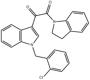 1-[1-[(2-chlorophenyl)methyl]indol-3-yl]-2-(2,3-dihydroindol-1-yl)ethane-1,2-dione 구조식 이미지
