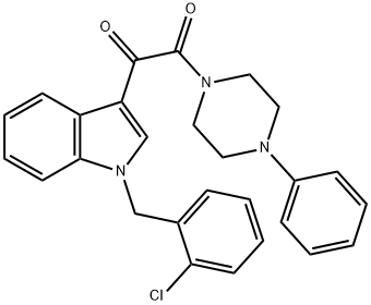 1-[1-[(2-chlorophenyl)methyl]indol-3-yl]-2-(4-phenylpiperazin-1-yl)ethane-1,2-dione 구조식 이미지