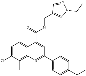 7-chloro-2-(4-ethylphenyl)-N-[(1-ethylpyrazol-4-yl)methyl]-8-methylquinoline-4-carboxamide Structure