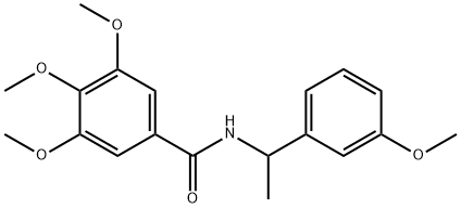 3,4,5-trimethoxy-N-[1-(3-methoxyphenyl)ethyl]benzamide 구조식 이미지