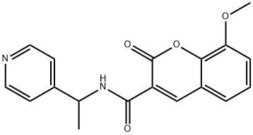 8-methoxy-2-oxo-N-(1-pyridin-4-ylethyl)chromene-3-carboxamide Structure