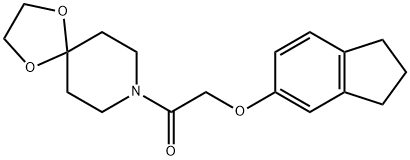2-(2,3-dihydro-1H-inden-5-yloxy)-1-(1,4-dioxa-8-azaspiro[4.5]decan-8-yl)ethanone Structure