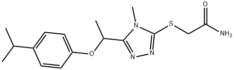 2-[[4-methyl-5-[1-(4-propan-2-ylphenoxy)ethyl]-1,2,4-triazol-3-yl]sulfanyl]acetamide 구조식 이미지