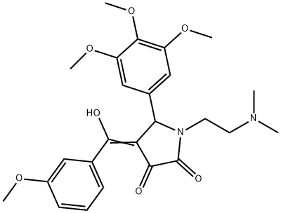 (4E)-1-[2-(dimethylamino)ethyl]-4-[hydroxy-(3-methoxyphenyl)methylidene]-5-(3,4,5-trimethoxyphenyl)pyrrolidine-2,3-dione 구조식 이미지